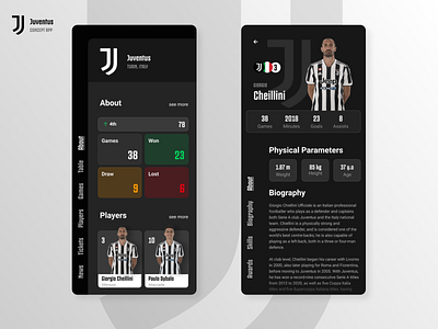 Juventus mobile app - concept