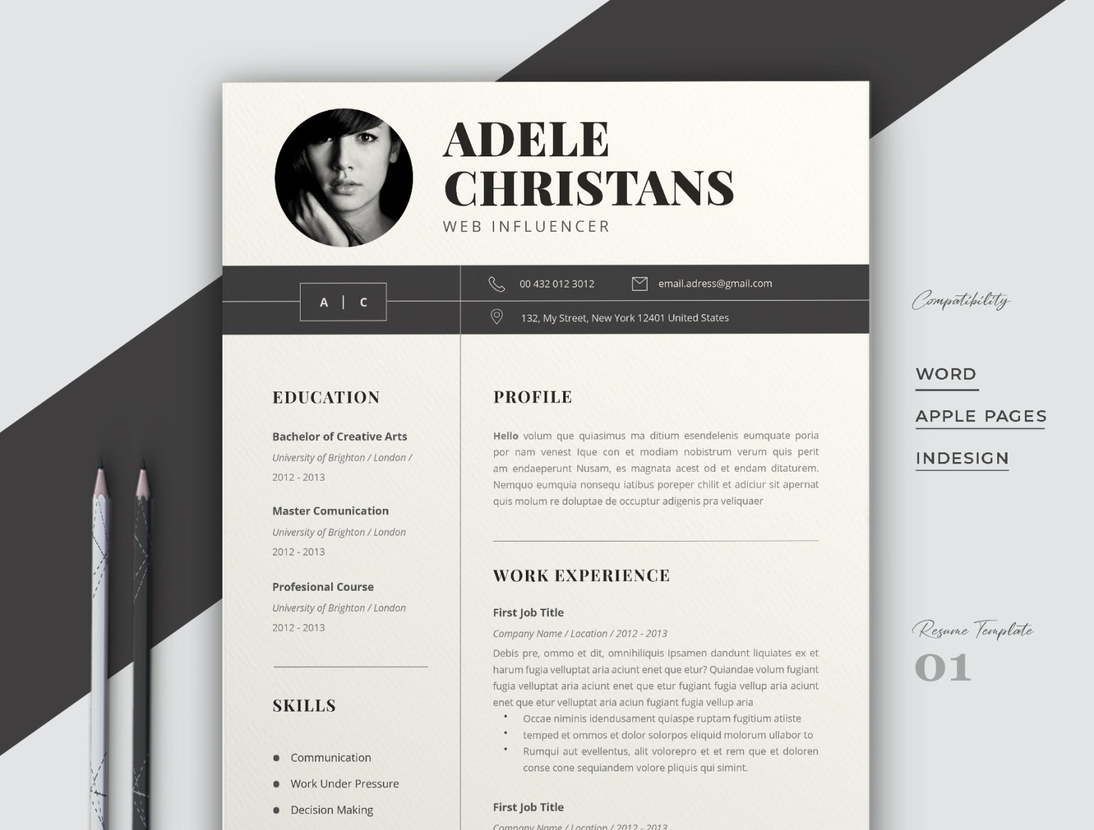 Resume Template Word By Resume Templates On Dribbble