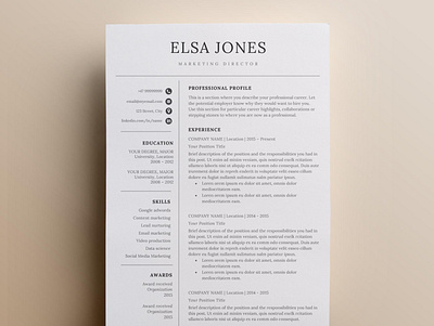 Resume Template / CV clean resume creative resume curriculum vitae cv template download free minimal resume modern modern resume professional resume resume template template