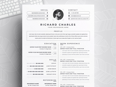 Clean and Modern Word Resume / CV clean resume creative resume curriculum vitae cv template download free minimal resume modern modern resume professional resume resume template template