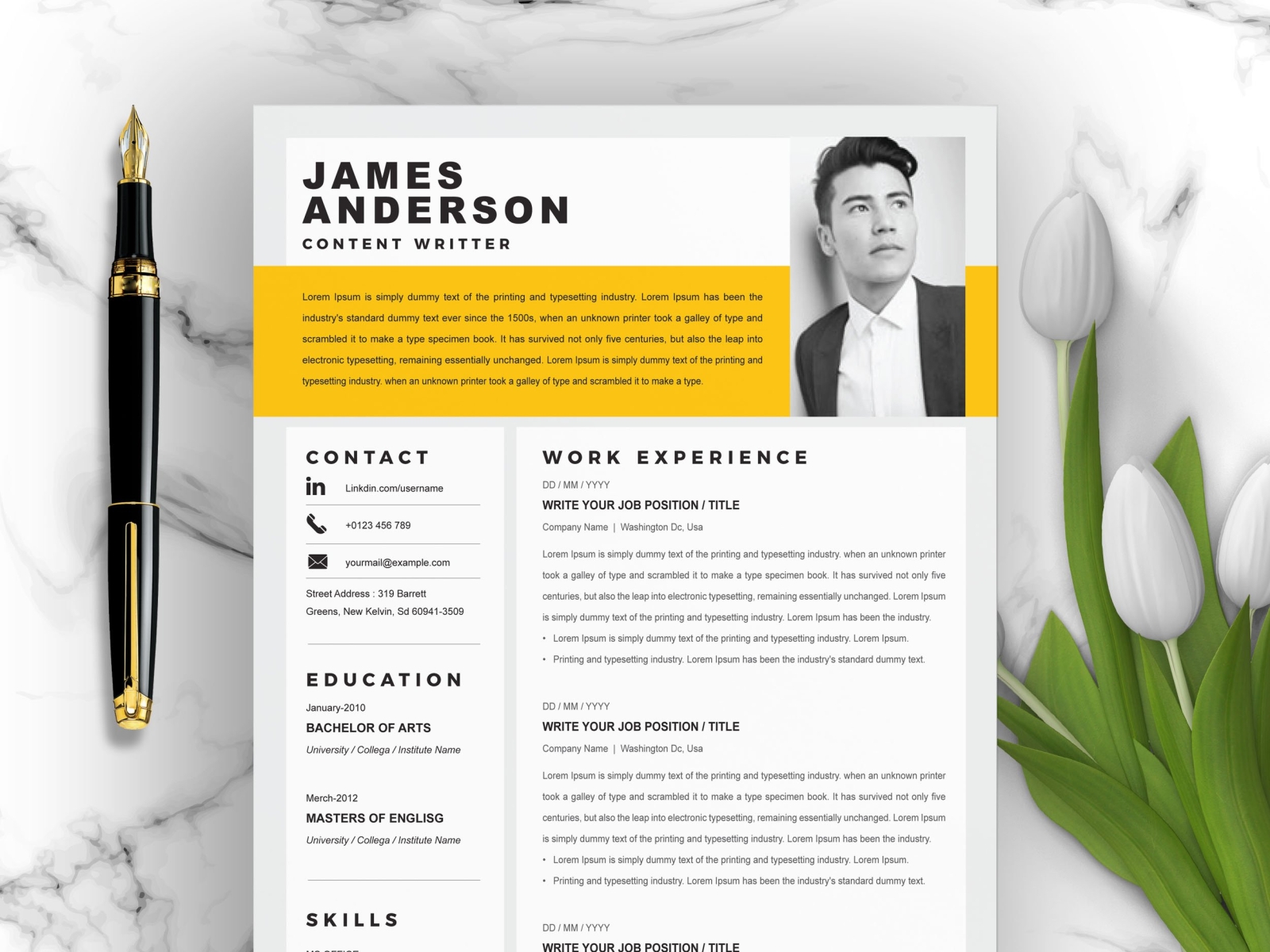 Modern Resume Template Download from cdn.dribbble.com