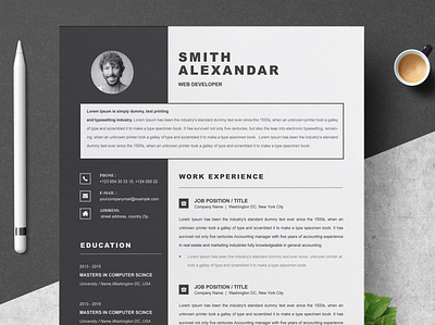 Resume Template / CV Template clean resume creative resume curriculum vitae cv template modern modern resume professional professional resume resume resume template template