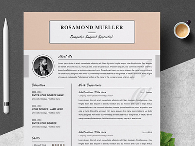 Resume Template / CV Design Template | MS Word | Apple apple apple pages clean resume creative resume curriculum vitae cv template download free modern modern resume professional resume resume for pages resume template template work