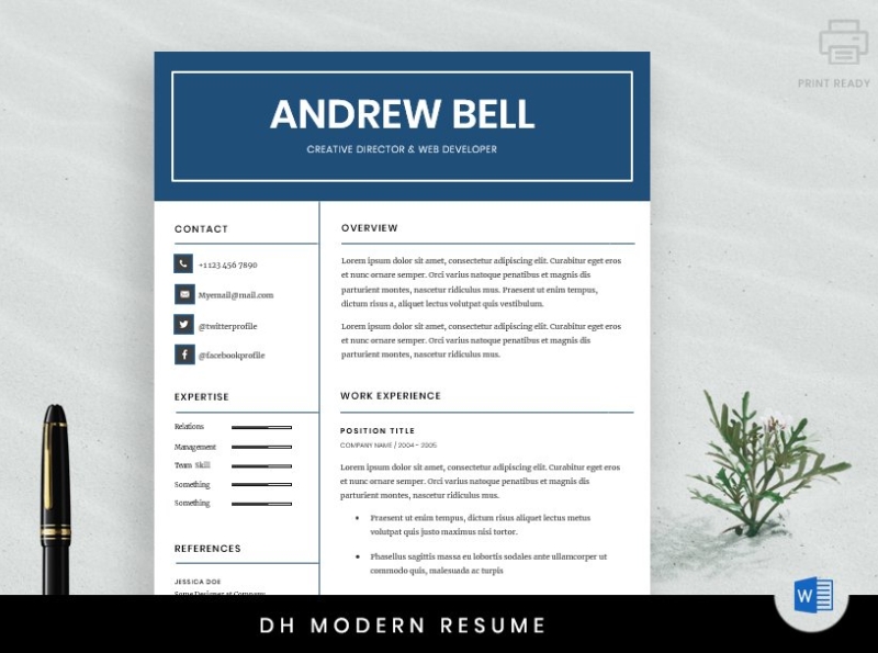 DH Modern Resume Template