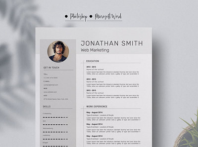 Resume/Cv clean resume creative resume curriculum vitae cv cv template download minimal resume modern modern resume professional resume resume design resume template template