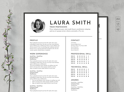 Monochrome Clean Resume clean clean resume creative resume curriculum vitae cv template download free modern modern resume monochromatic monochrome professional resume resume cv resume template template