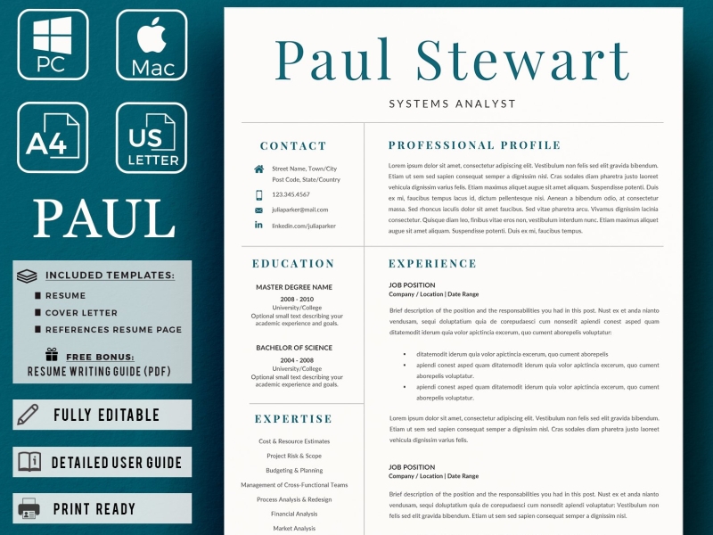 Professional Resume Summary Cover Letter And References By Resume Templates On Dribbble
