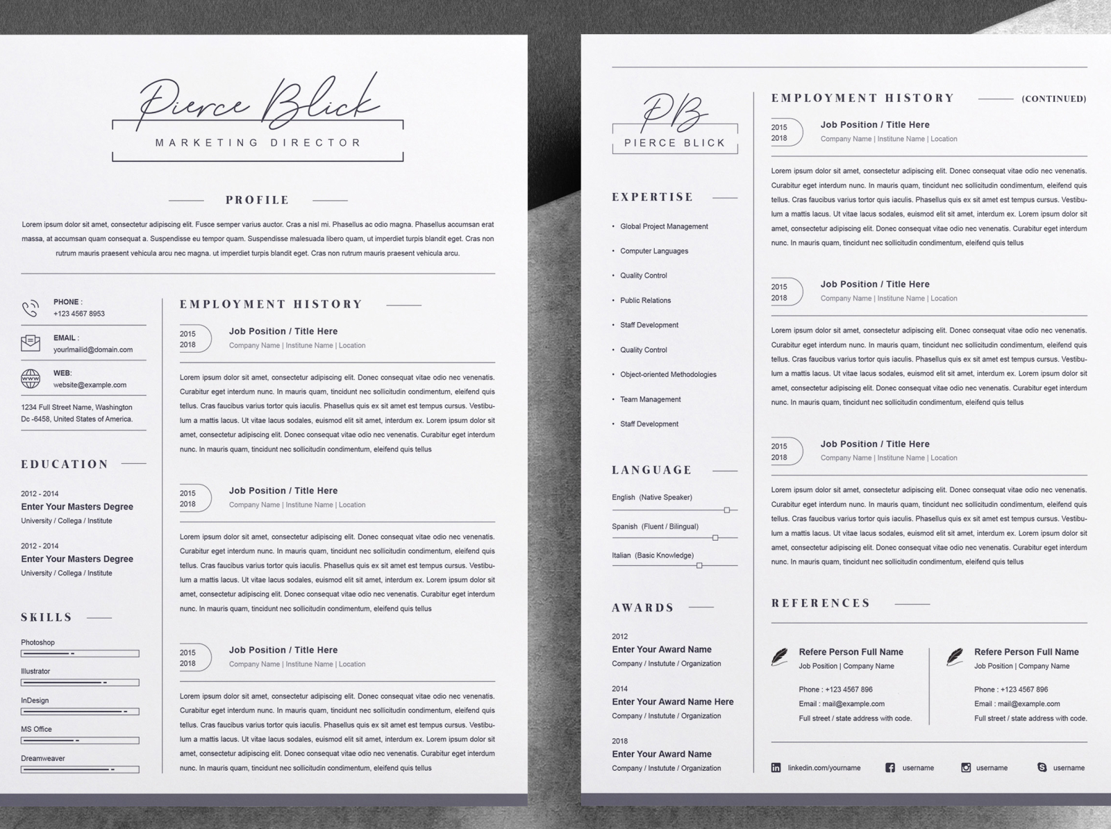 Clean Resume Cv Template Free Psd Best Free Resume Templates Cv - Riset