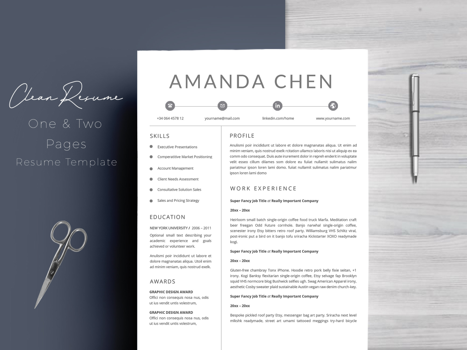 Word Professional Resume Template from cdn.dribbble.com