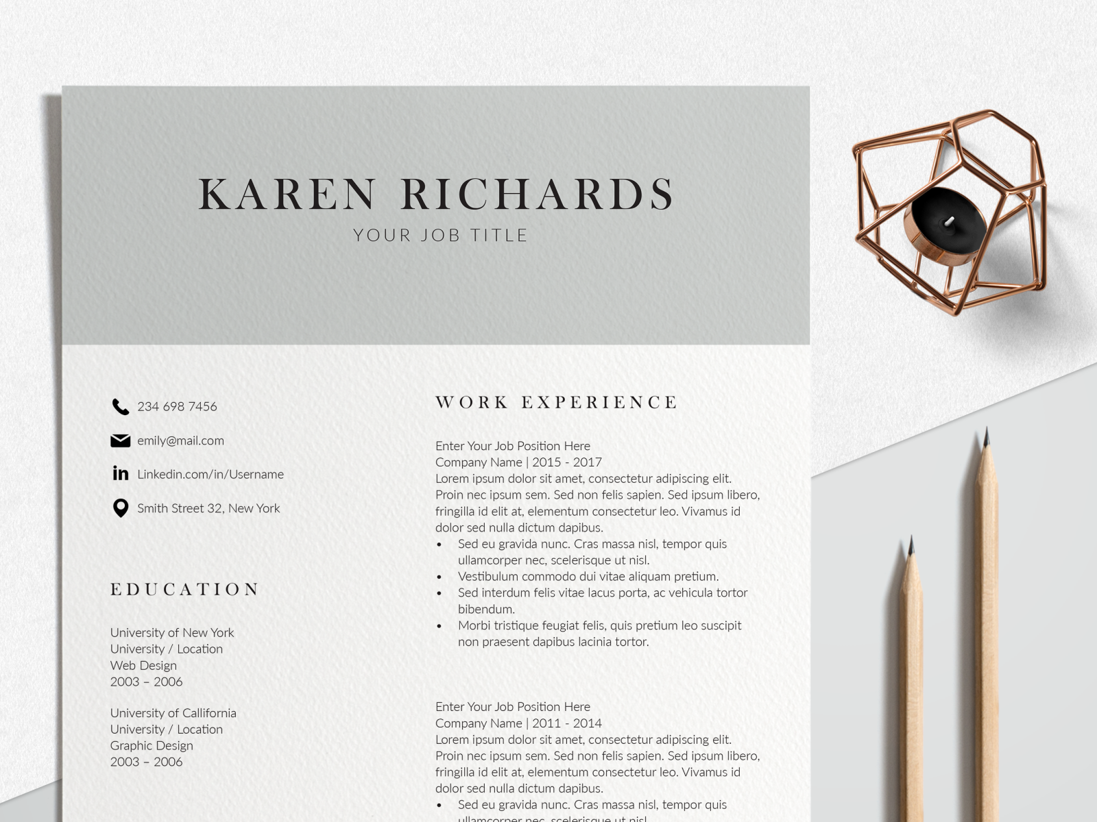 resume indesign template free download