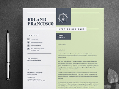 Two Page Resume / CV Template Cover Letter clean resume creative resume curriculum vitae cv cv template download download mockup free modern modern resume professional resume resume template template