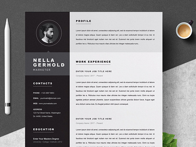 Resume / CV Template clean resume creative resume curriculum vitae cv template modern modern resume professional resume resume template template