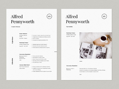 Resume Portfolio Template Alfred By Resume Templates On Dribbble