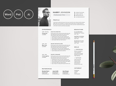 Resume Template / CV clean resume creative resume curriculum vitae cv template download free minimal resume modern modern resume professional resume resume template template