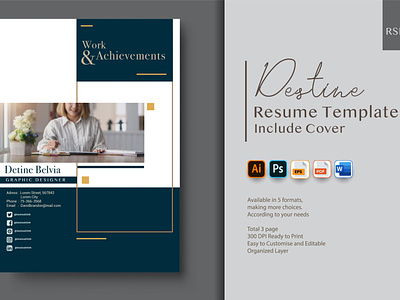 Resume Template - Graphic Designer clean resume creative resume curriculum vitae cv cv template graphicdesign modern modern resume professional resume resume template template
