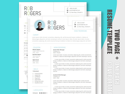 HVAC Technician Resume Template clean resume creative resume curriculum vitae cv cv template modern modern resume professional resume resume template template