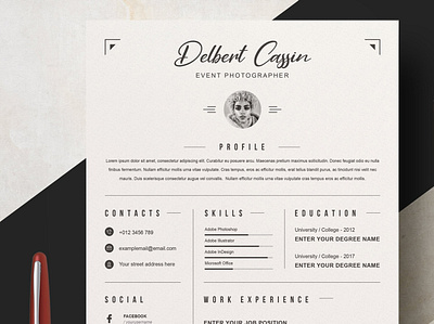 Resume Template clean resume creative resume curriculum vitae cv template modern modern resume professional resume resume template template