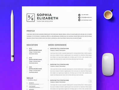 Simple & Clean Word Resume Template clean clean resume creative resume curriculum vitae cv cv template download free modern modern resume professional resume resume template simple template word