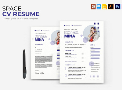 Space | CV & Resume clean resume creative resume curriculum vitae cv template download download mockup free modern modern resume professional resume resume template template