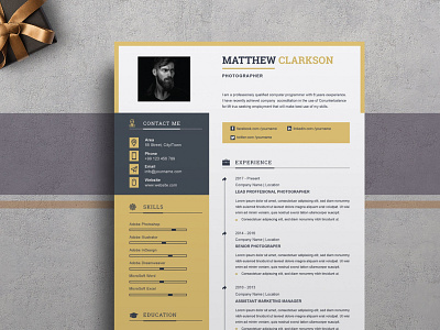 Word Resume/CV clean resume creative resume curriculum vitae cv template minimal resume modern modern resume professional resume resume template template