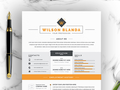Clean Resume / CV Template with MS Word Cover Letter clean resume creative resume curriculum vitae cv template download free modern modern resume professional resume resume template template