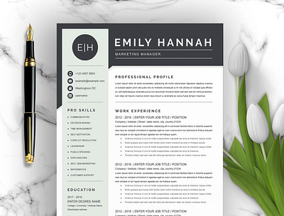 Marketing Manager Resume Template clean resume creative resume curriculum vitae cv cv template download marketing modern modern resume professional resume resume cv resume template template