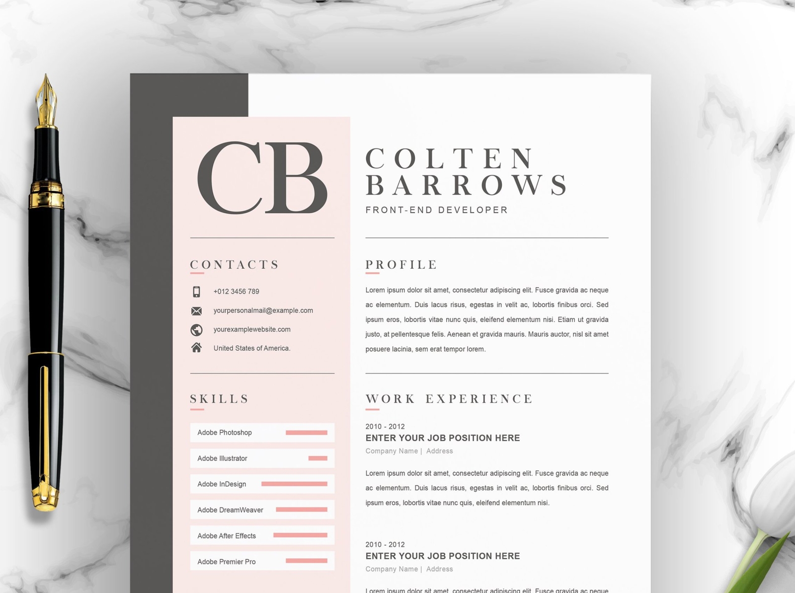 Creative Resume With Cover Letter Template By Resume Templates On Dribbble