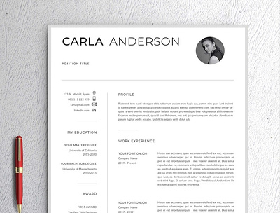 Resume Template / CV clean resume creative resume curriculum vitae cv template download free modern modern resume professional resume resume cv resume template template templates