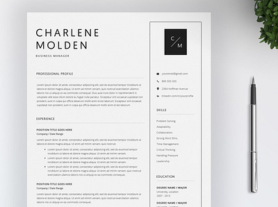 Creative Resume Template | Cover Letter clean resume creative creative resume curriculum vitae cv template download free modern modern cv modern resume professional resume resume template template