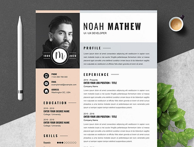 UX Developer Modern Resume Template clean resume creative resume curriculum vitae cv template download download mockup free modern modern design modern logo modern resume modernism professional resume resume template template templates