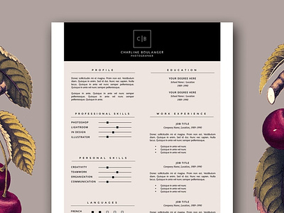 Resume Template + Cover Letter docx clean resume creative resume curriculum vitae cv template download free modern modern resume professional resume resume cv resume template template