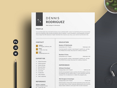 Resume Word clean resume creative resume curriculum vitae cv template download minimal resume modern modern resume professional resume resume cv resume template template