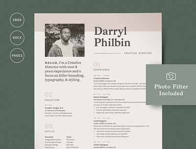 Resume with Picture / CV with Photo clean resume creative resume curriculum vitae cv template download minimal resume modern modern resume photo professional resume resume cv resume template template