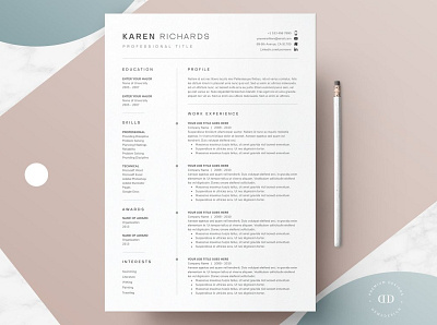 One Page Resume Template clean resume creative resume curriculum vitae cv template download free minimal resume modern modern resume page professional resume resume template template