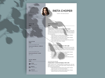 Resume Template / CV clean resume creative resume curriculum vitae cv template download free modern modern resume professional resume resume cv resume template template