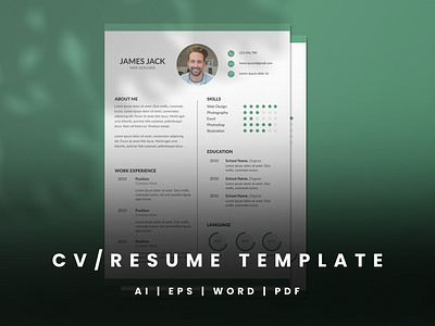 Download Cv Resume Insp By Faiz Zakharia Dribbble