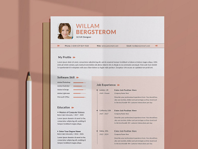 Resume/CV Word clean resume creative resume curriculum vitae cv template download free modern modern resume professional resume resume template template