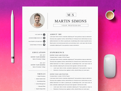 Word Resume Template | Professional clean resume creative resume curriculum vitae cv template download free modern modern resume professional professional resume resume resume template template