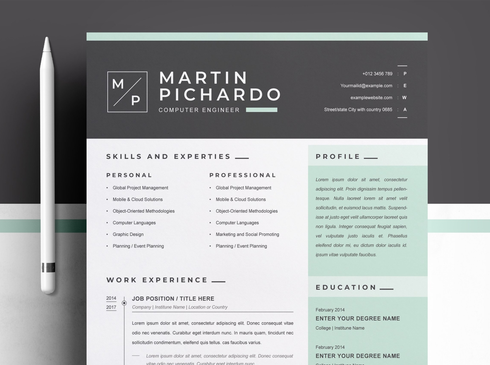 free apple pages resume templates