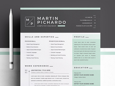 Modern Resume Template for Word, Apple Pages apple clean resume creative resume curriculum vitae cv cv template download free modern modern design modern resume pages professional resume resume cv resume template template templates