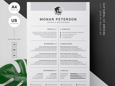 Resume/CV clean resume creative resume curriculum vitae cv template download free modern modern resume professional professional resume resume resume design resume template template