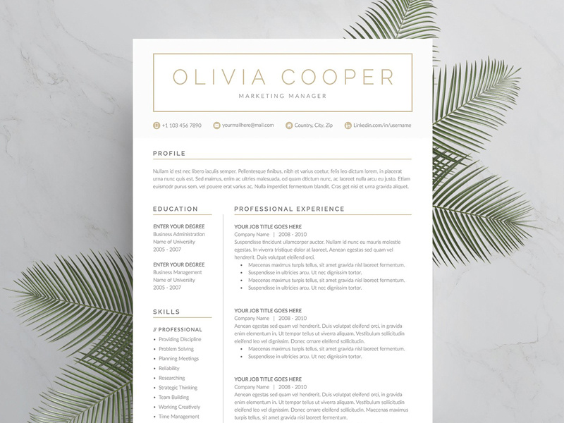 Word Resume & Cover Letter Template cv template doc a4 modern resume cv resume template