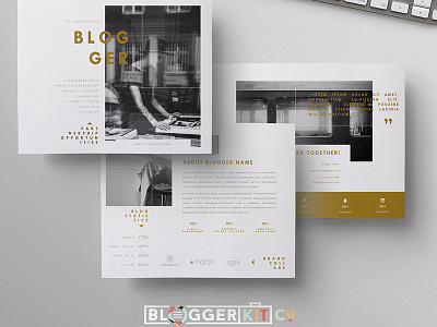 Blog Media Kit + Sponsorship | 5 Pgs blog kit blog media kit blogger template brand kit branding fashion resume media kit media kit template press kit social media kit word template