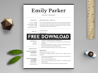 FREE DOWNLOAD - 1, 2 & 3-Page Resume | CV + Bonus a4 best resume template curriculum vitae cv cv temlpate doc elegant free download modern cv modern resume resume template