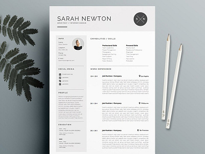 Resume Template 4 pages | Moonlight blogger clean resume creative resume cv fashion feminine template minimal resume minimal template modern resume printable resume resume template resune