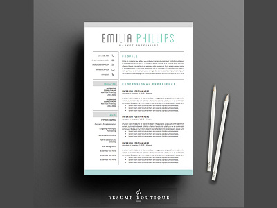 Resume Template 4 page pack | Aqua a4 resume clean resume cover letter creative resume curriculum vitae cv cv template diy resume modern modern resume professional professional resume resume resume template template us letter