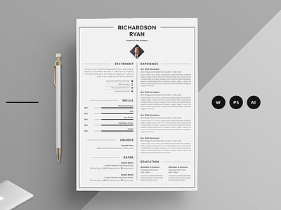 Word Resume a4 clean resume creative resume curriculum vitae cv cv template doc modern modern resume professional resume resume template template