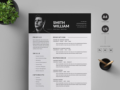 Resume/CV a4 clean resume creative resume curriculum vitae cv cv template doc minimal minimal resume modern modern cv modern resume professional professional resume resume resume template template