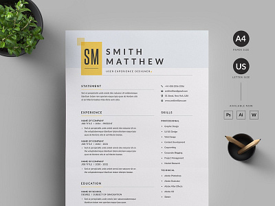 Resume/CV a4 clean resume creative resume curriculum vitae cv cv template design doc minimal minimal resume modern modern cv modern resume professional professional resume resume resume template template us letter word template