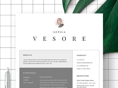 Resume Template 1 page | "Bordeaux" a4 clean resume creative resume curriculum vitae cv cv template design doc minimal minimal resume modern modern cv modern resume professional professional resume resume resume template template word template